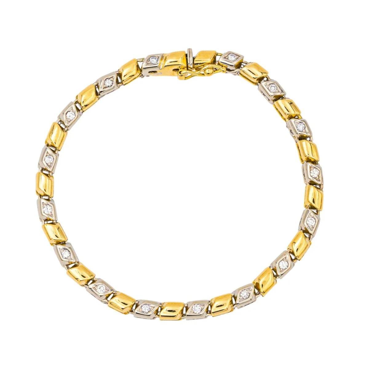 Bracelet Ligne en or jaune, or blanc et diamants - Image 4
