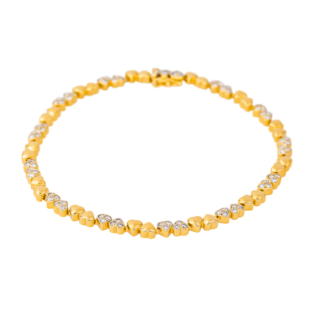 Bracelet Ligne en or jaune et diamants