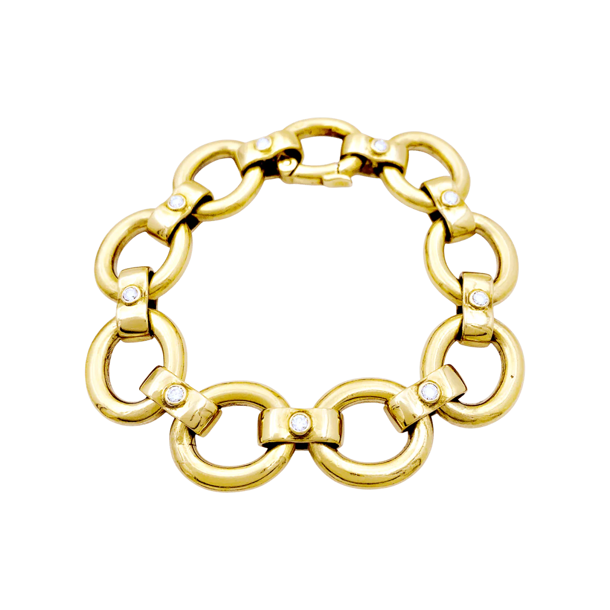 Bracelet Maille en or jaune et diamants