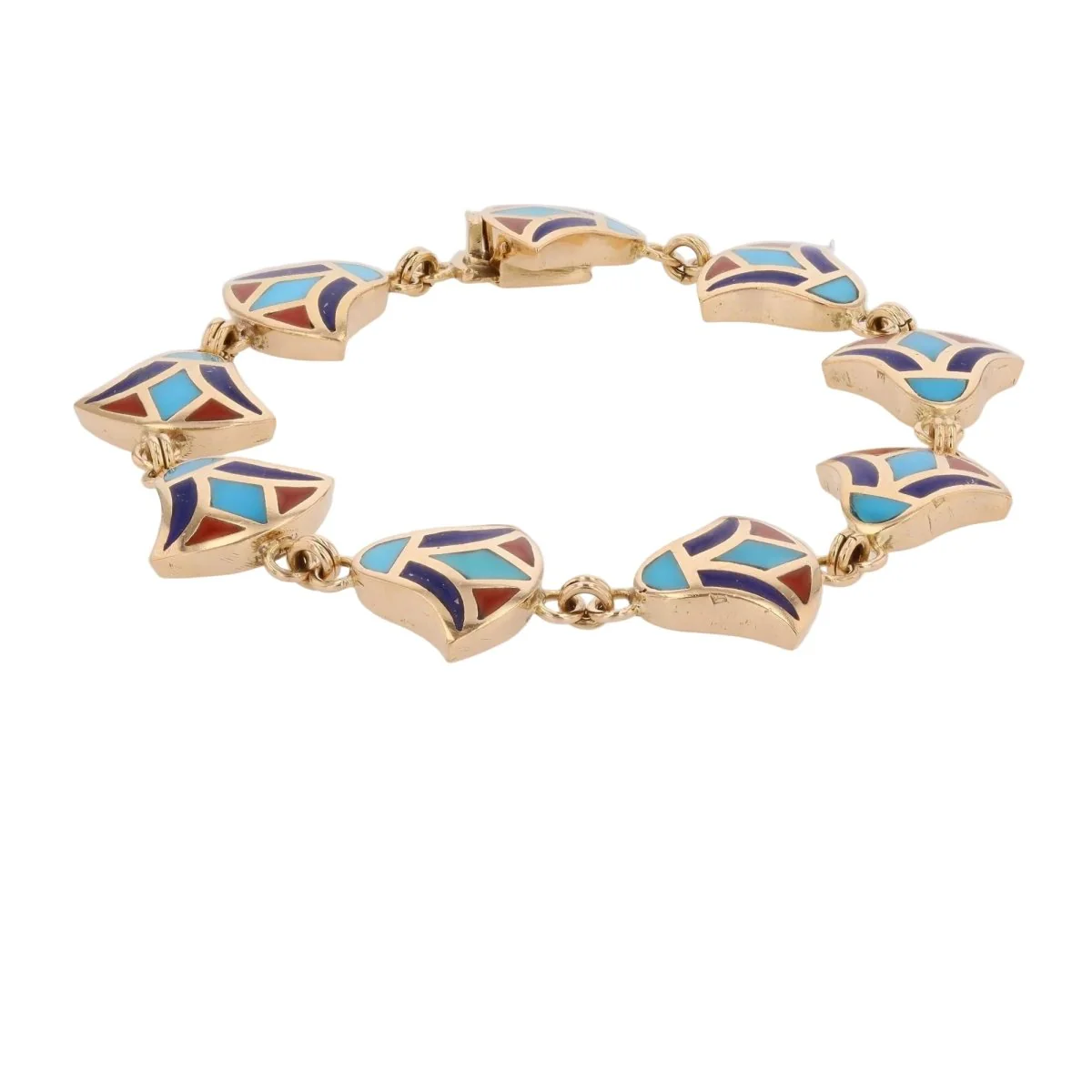 Bracelet Maille en or jaune et émail - Image 3