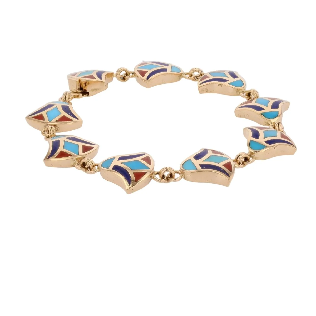 Bracelet Maille en or jaune et émail - Image 4