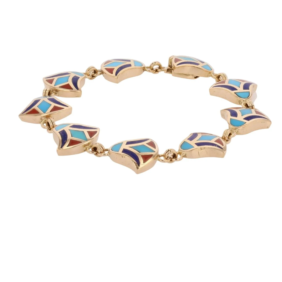 Bracelet Maille en or jaune et émail - Image 5