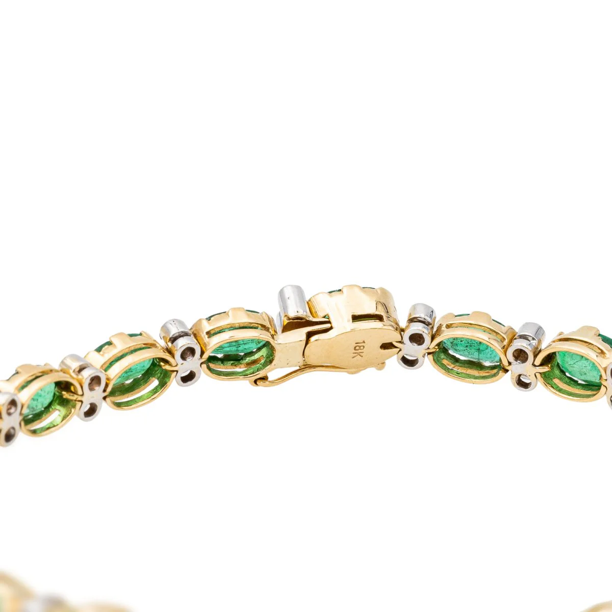 Bracelet en or jaune, or blanc, diamant et émeraude - Image 6