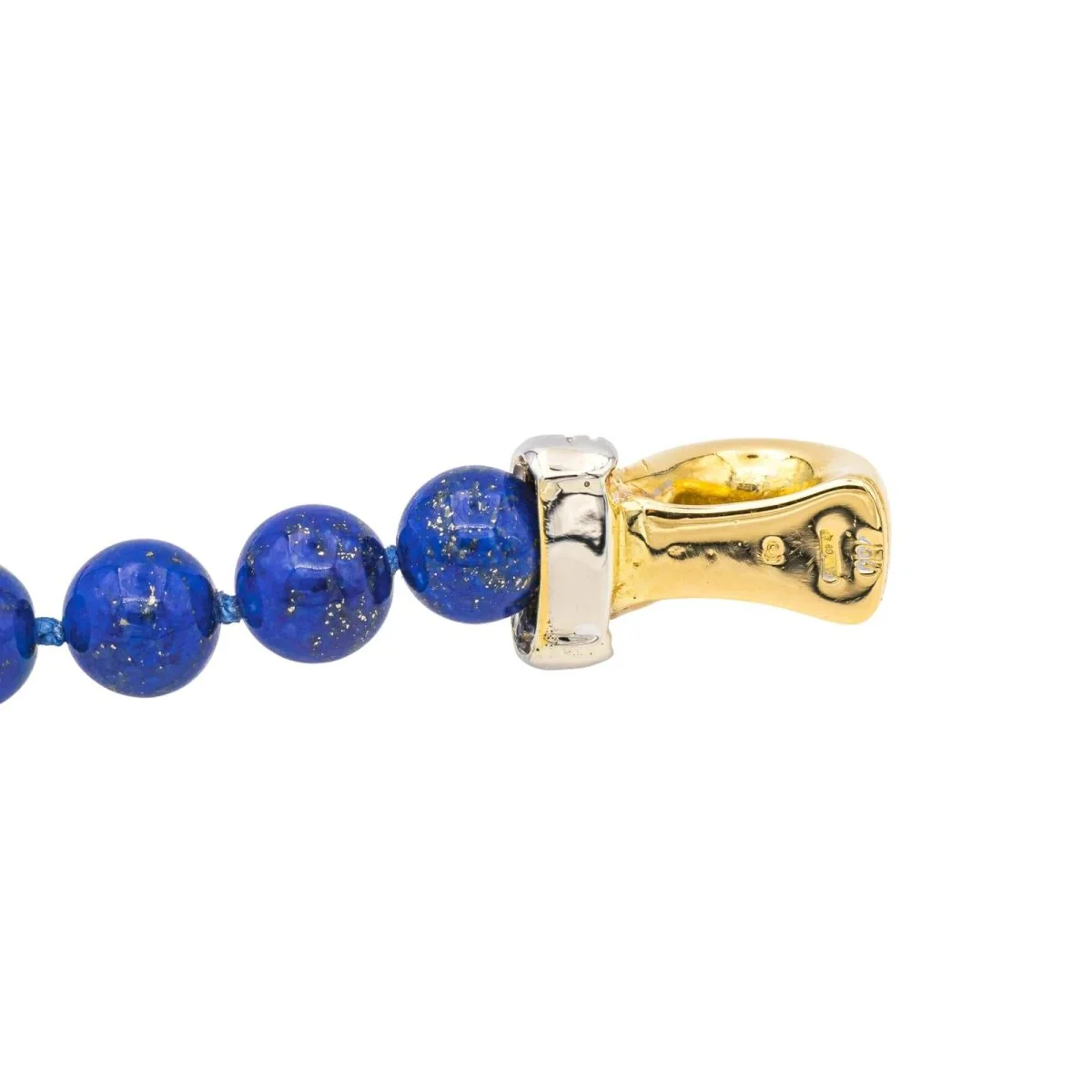 Bracelet Souple en or jaune, or blanc, lapis-lazuli et diamants - Image 7