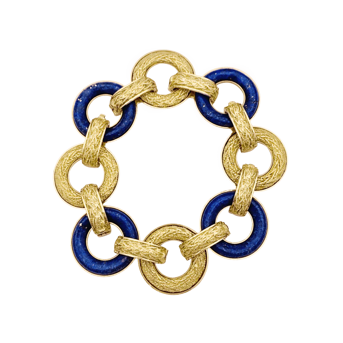 Bracelet en or jaune et lapis-lazuli