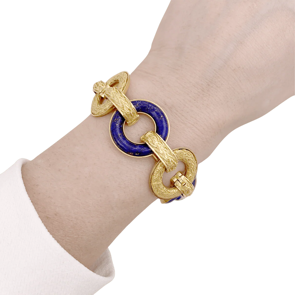 Bracelet en or jaune et lapis-lazuli - Image 2