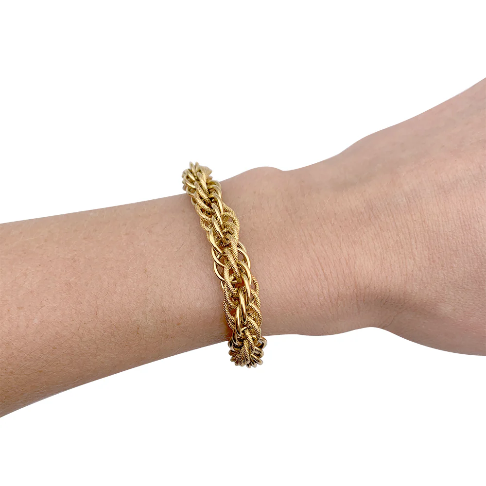 Bracelet or jaune maille fantaisie - Image 5