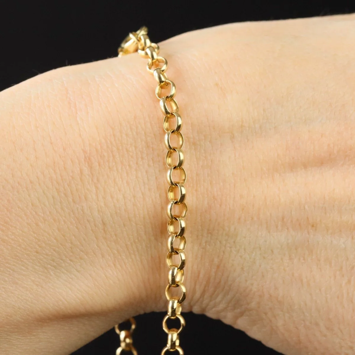 Bracelet maille jaseron en or jaune - Image 6