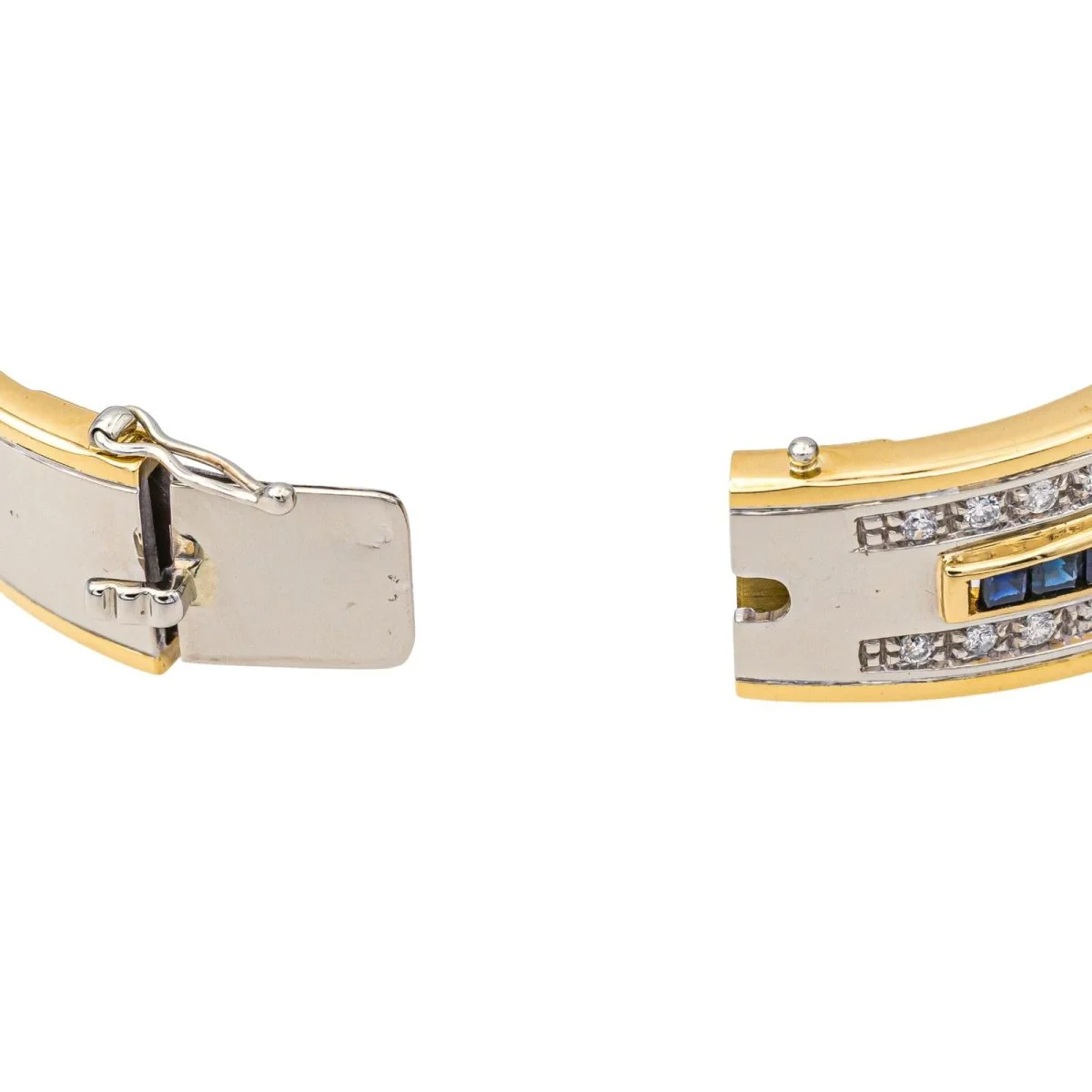 Bracelet Jonc en or jaune, saphirs et diamants - Image 8