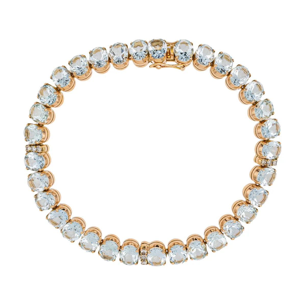 Bracelet Or rose Aigue Marine - Image 3