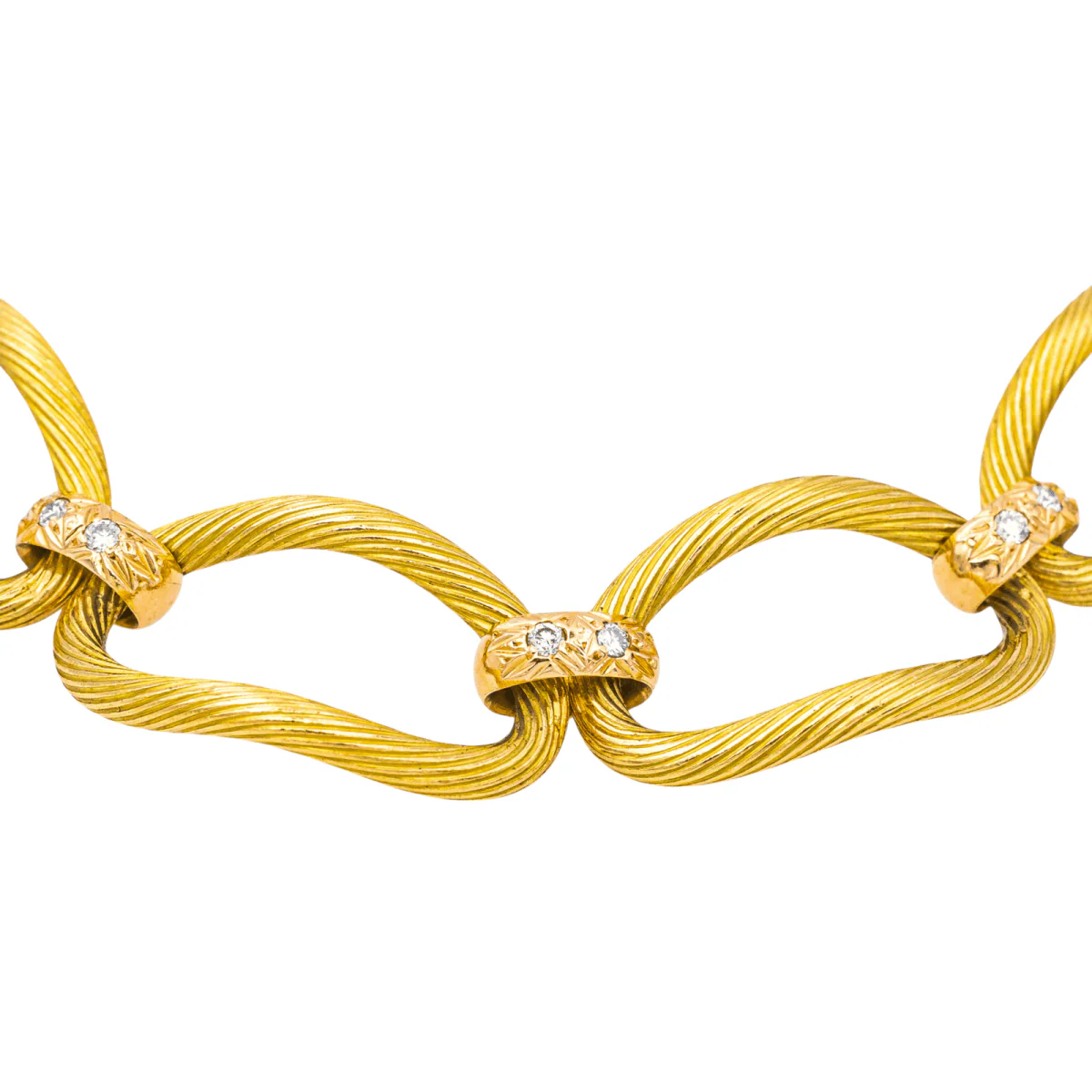 Bracelet Maille en or jaune, or rose et diamants - Image 4