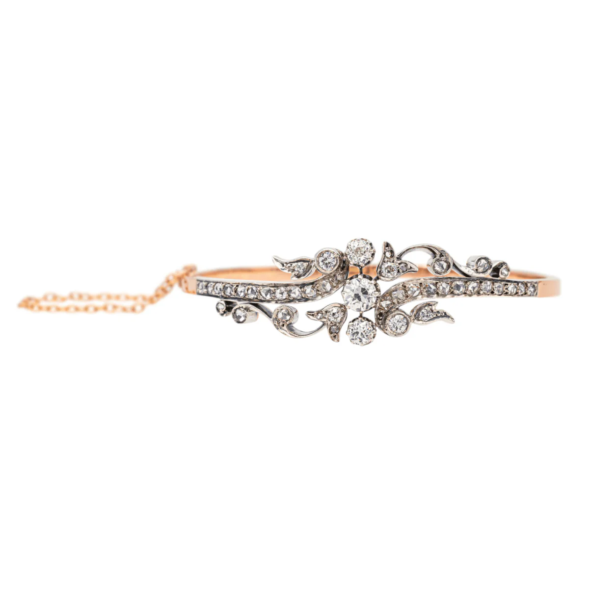 Bracelet Jonc en or rose et diamants