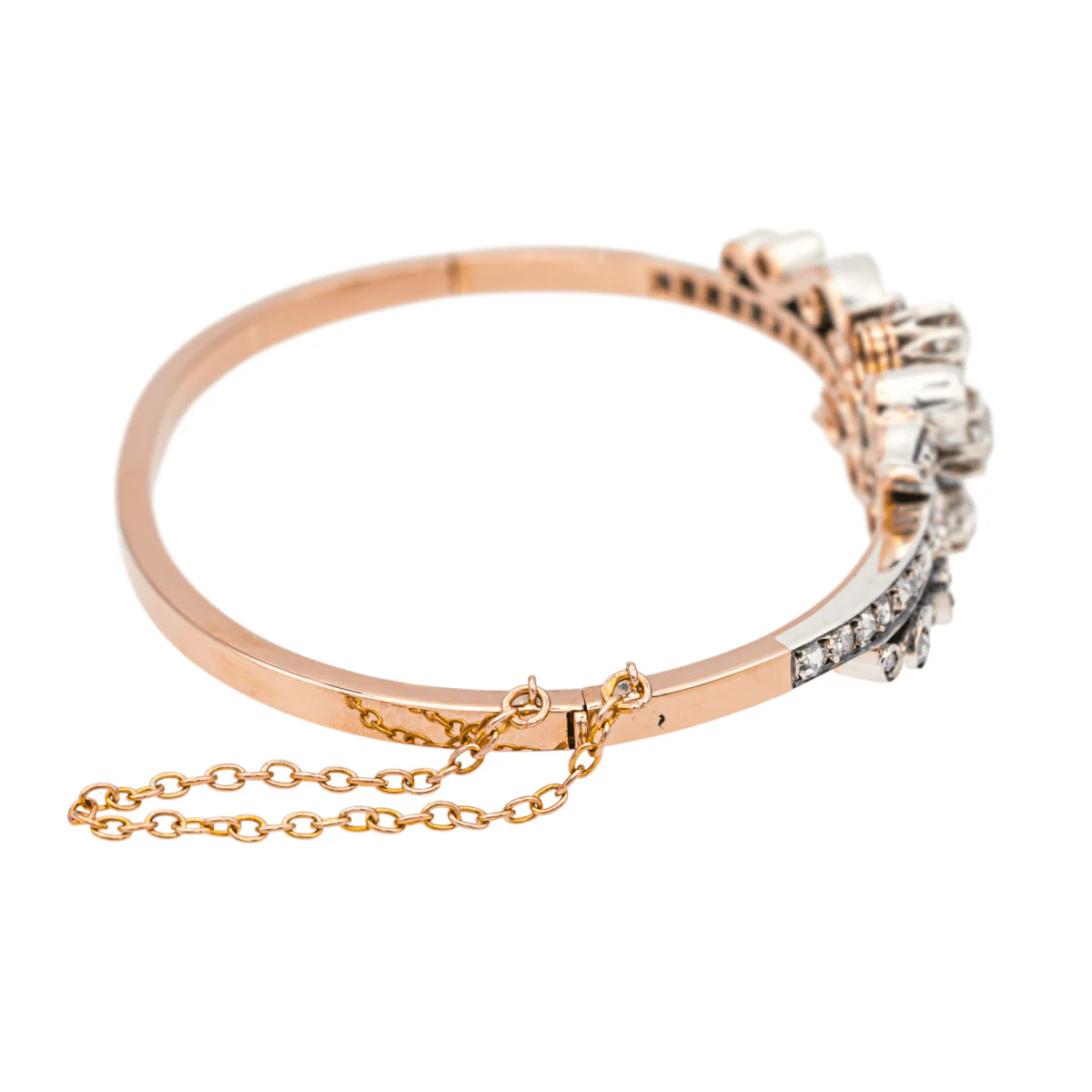 Bracelet Jonc en or rose et diamants - Image 4