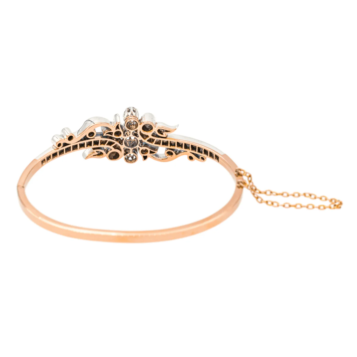 Bracelet Jonc en or rose et diamants - Image 5