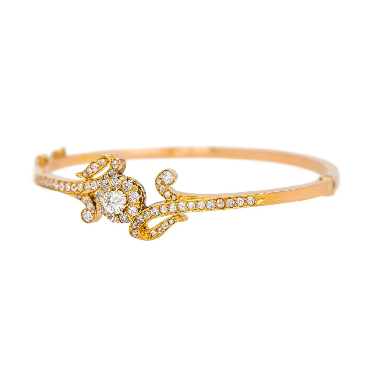 Bracelet Jonc en or rose et diamants - Image 4