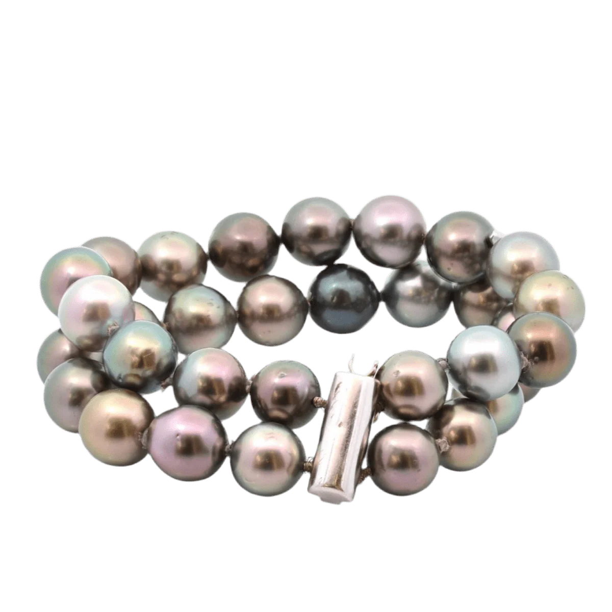 Bracelet Souple en or blanc et perles - Image 2