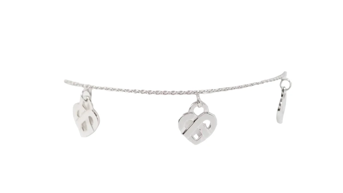 Bracelet Breloque POIRAY "Coeur Entrelacé" en or blanc - Image 2