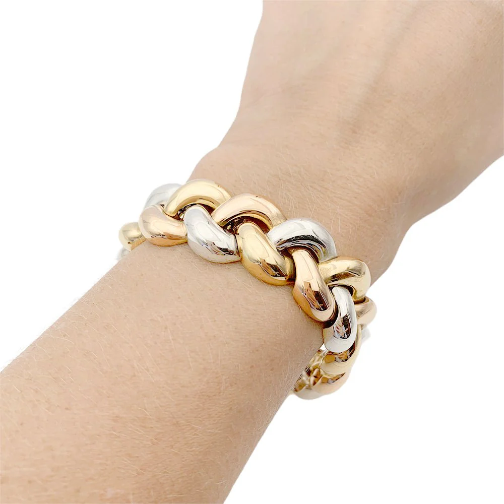 Bracelet POIRAY "Tresse" trois ors - Image 6