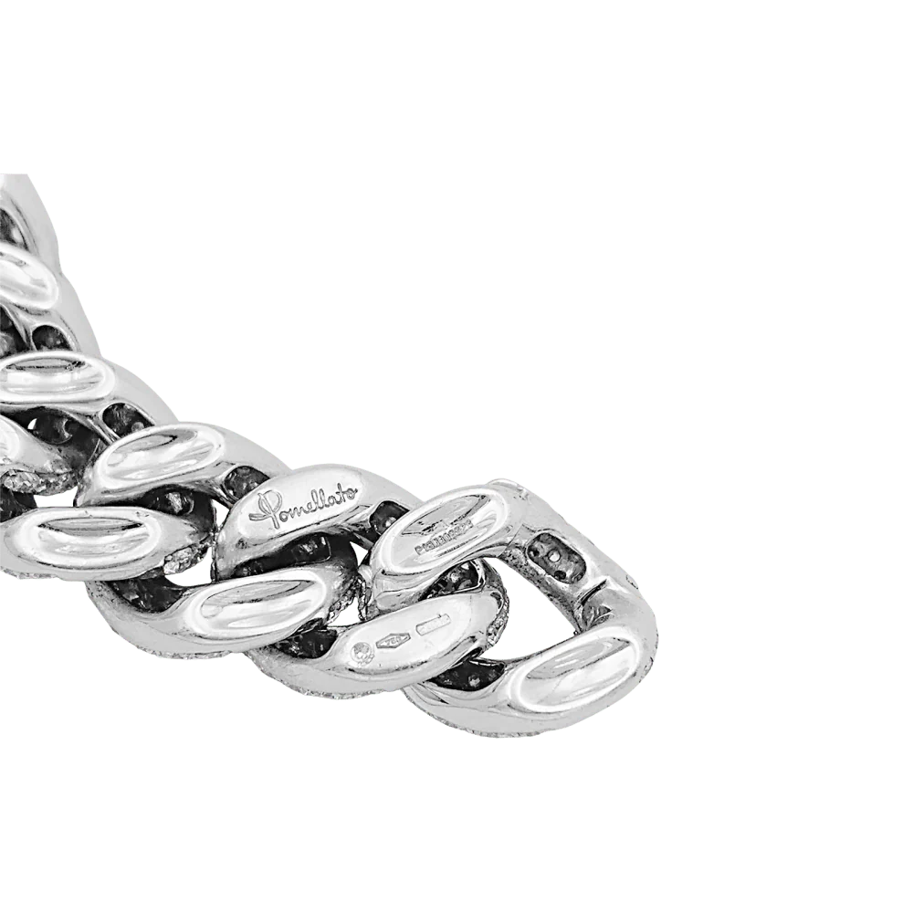 Bracelet Maille POMELLATO "Catene" en or blanc et diamants - Image 6