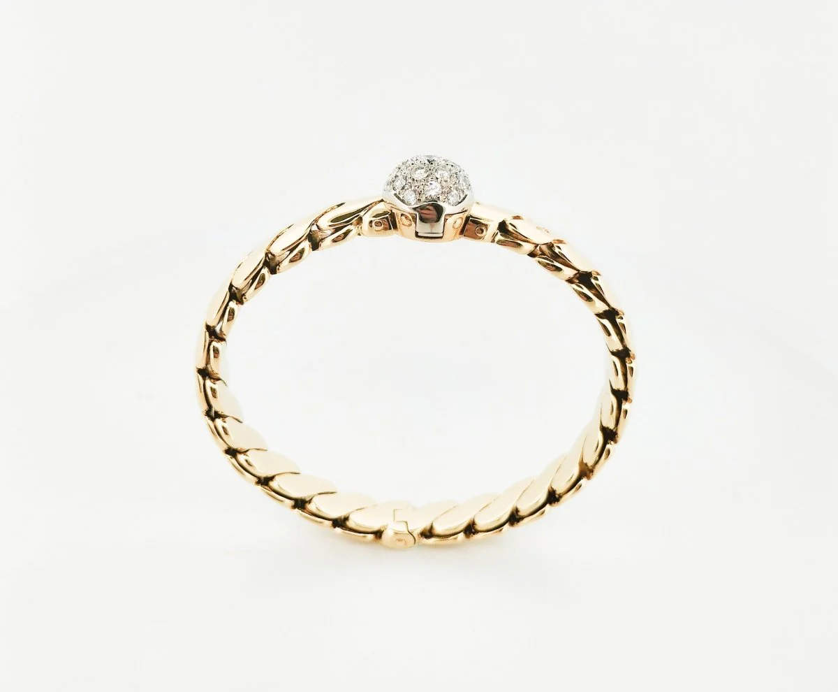 Bracelet Jonc POMELLATO or jaune et diamants - Image 4