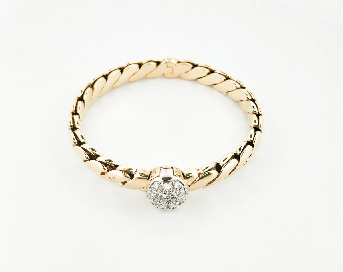 Bracelet Jonc POMELLATO or jaune et diamants - Image 5