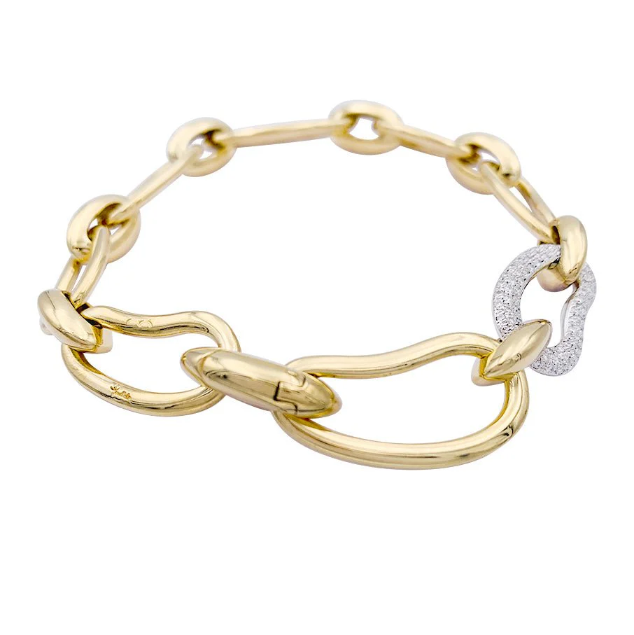 Bracelet POMELLATO  "Paisley" en or jaune, or blanc et diamants. - Image 5