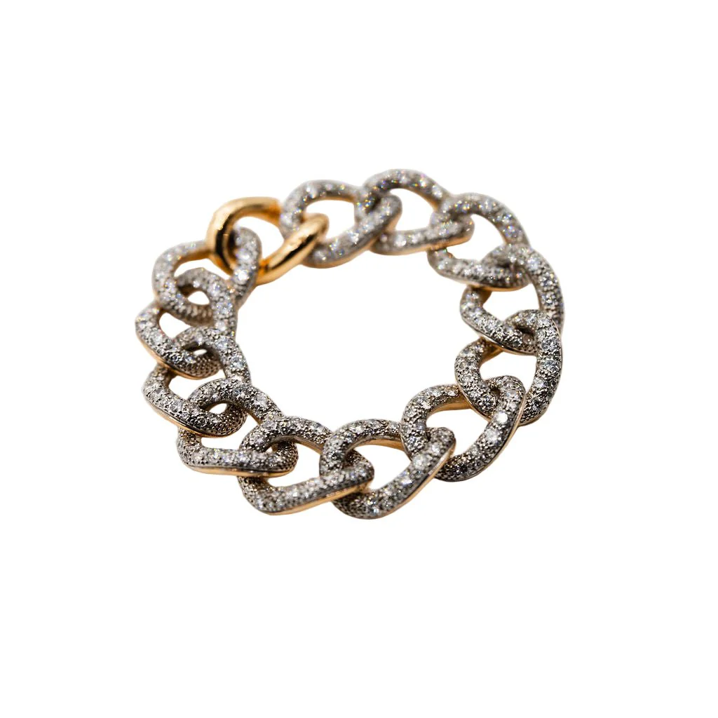 Bracelet Maille POMELLATO "Tango" en or rose, argent et diamants - Image 2