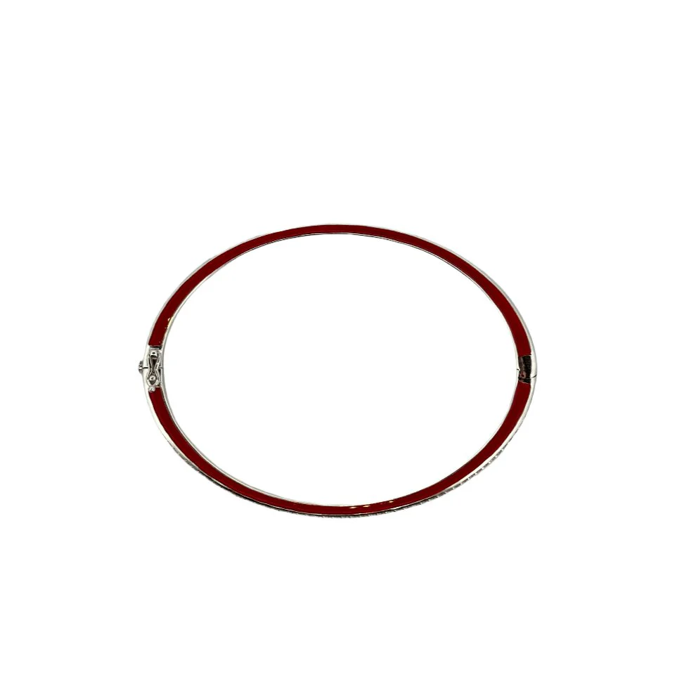 Bracelet Raphaëlle Canot "Skinny déco bangle" en or blanc et émail