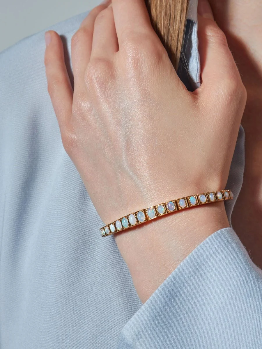 Bracelet rivière d’opales -  Travail de la fin du XIXe siècle - Image 2