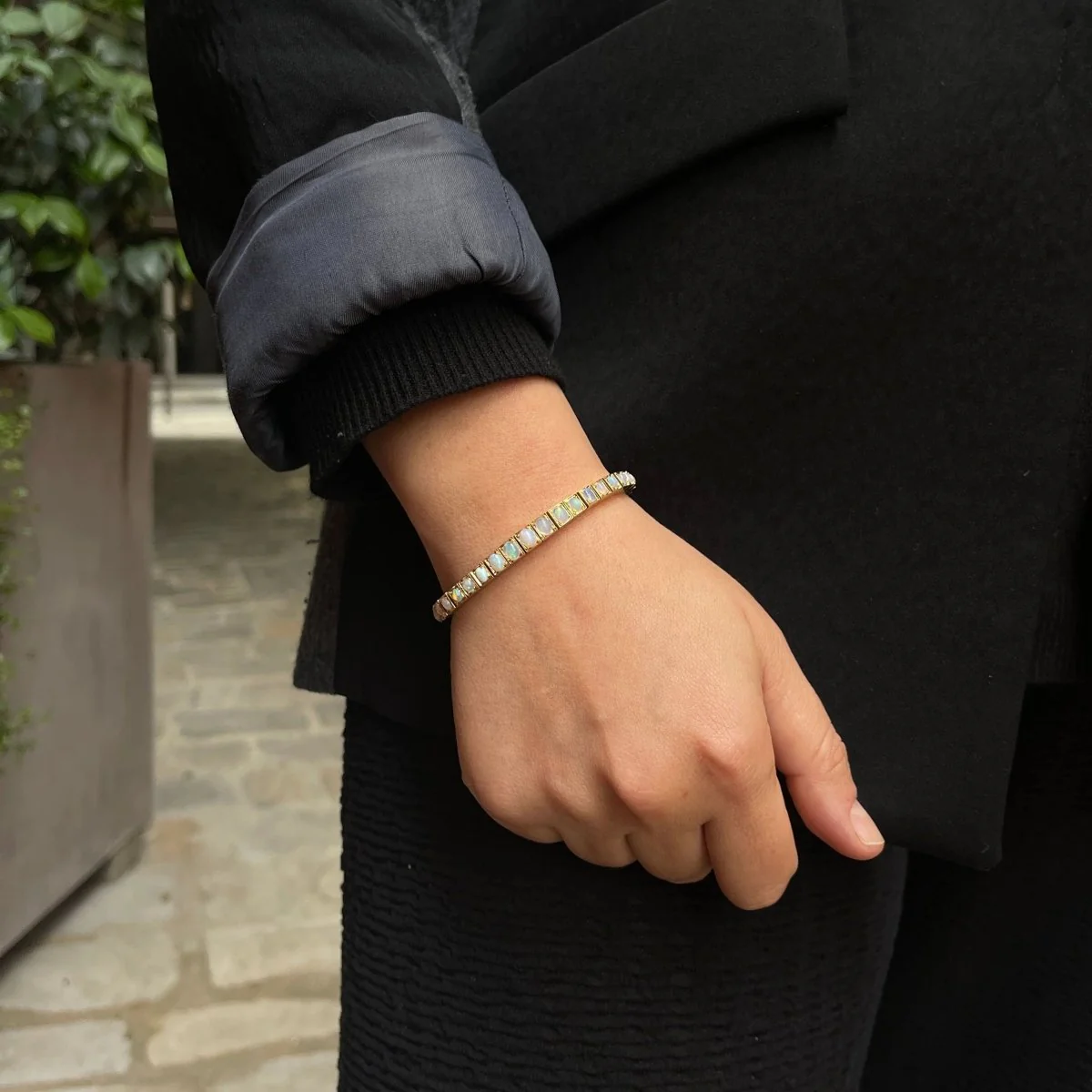 Bracelet rivière d’opales -  Travail de la fin du XIXe siècle - Image 9