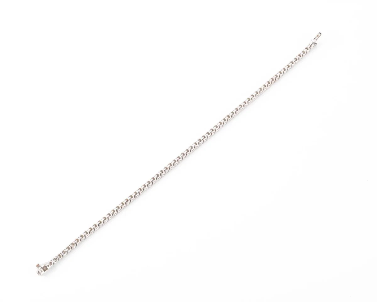 Bracelet riviere en diamant et or gris - Image 3