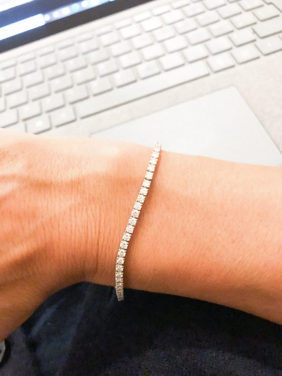 Bracelet riviere en diamant et or gris - Image 8