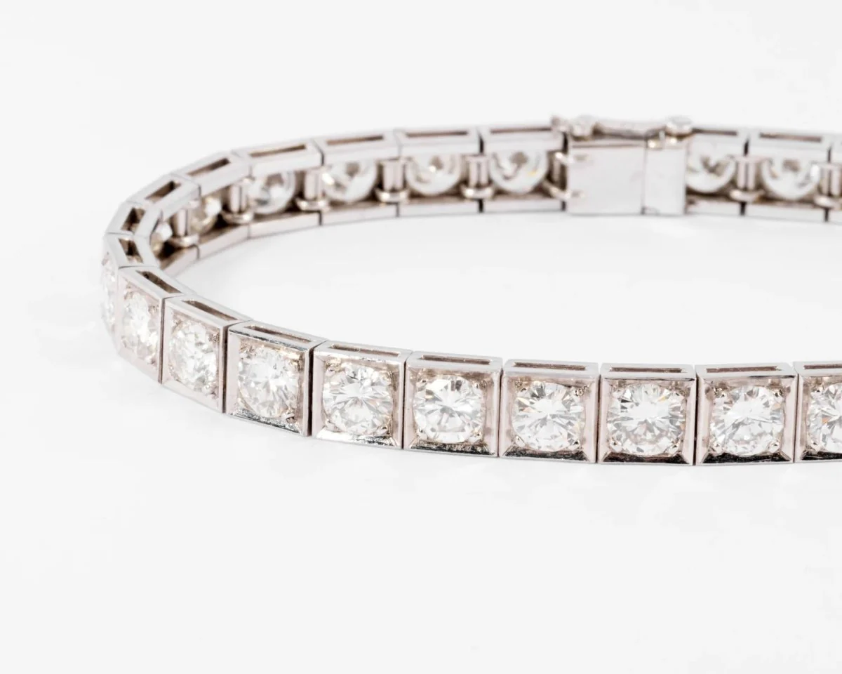 Bracelet rivière en diamant et platine - Image 2