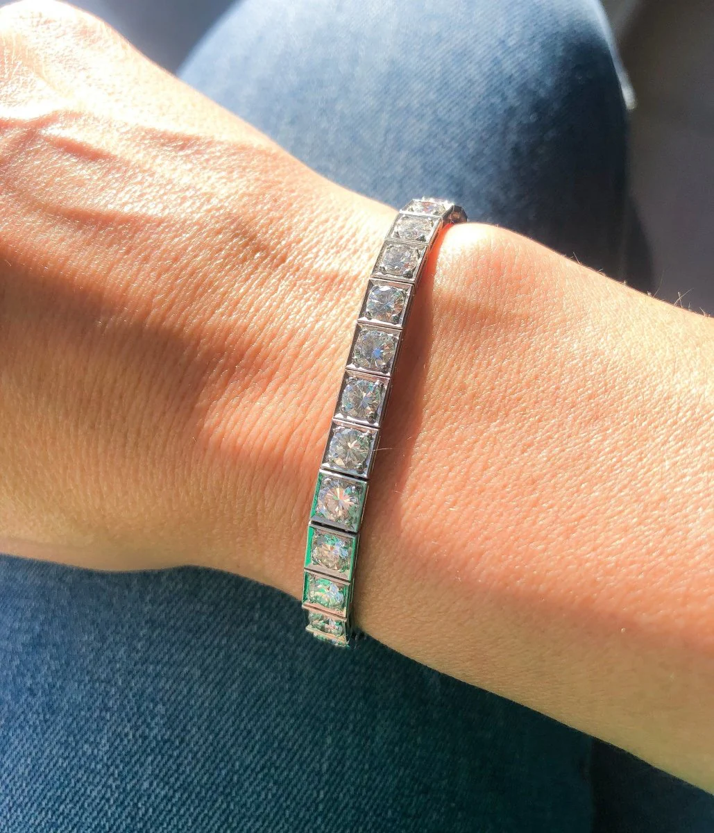 Bracelet rivière en diamant et platine - Image 5