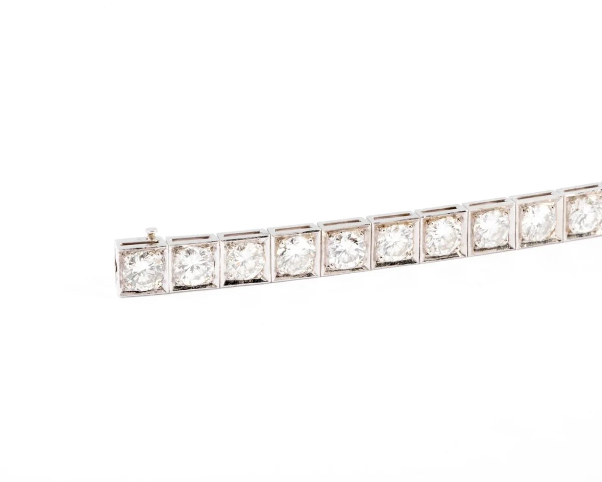 Bracelet rivière en diamant et platine - Image 6