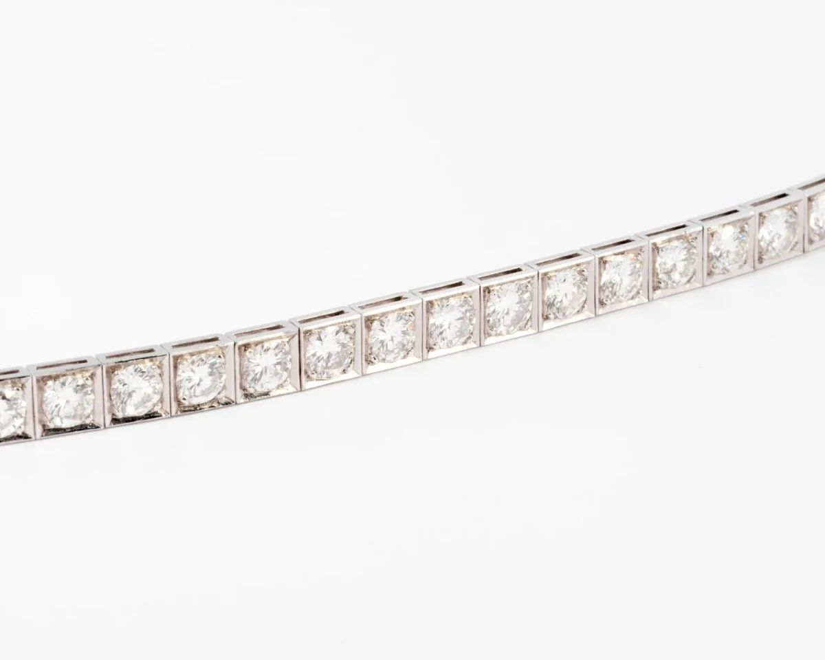 Bracelet rivière en diamant et platine - Image 7