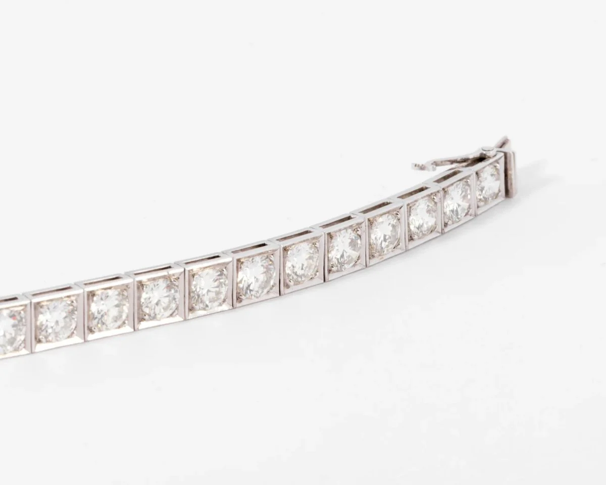 Bracelet rivière en diamant et platine - Image 8
