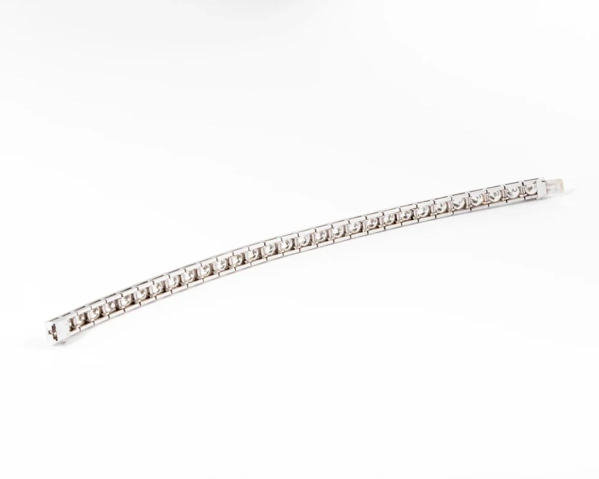 Bracelet rivière en diamant et platine - Image 9