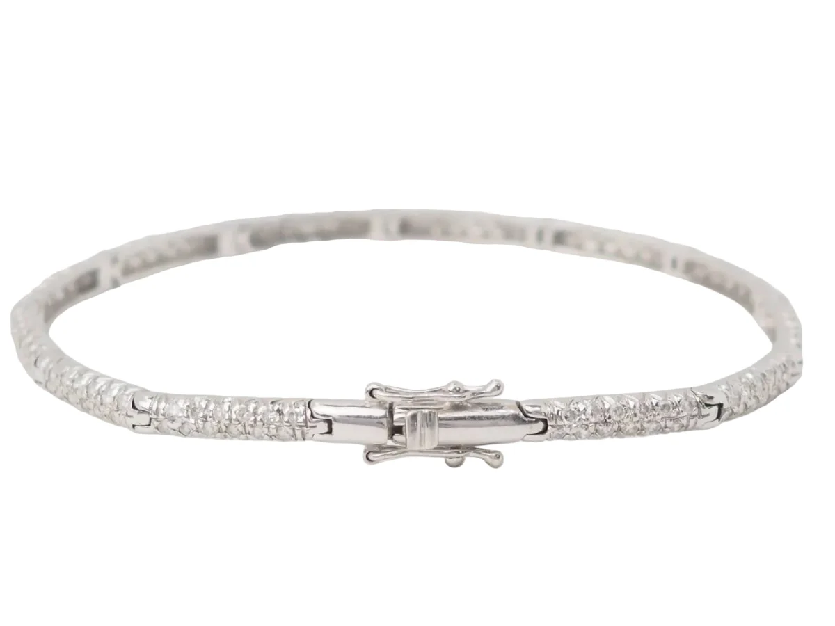 Bracelet Ligne en or blanc et diamants - Image 3
