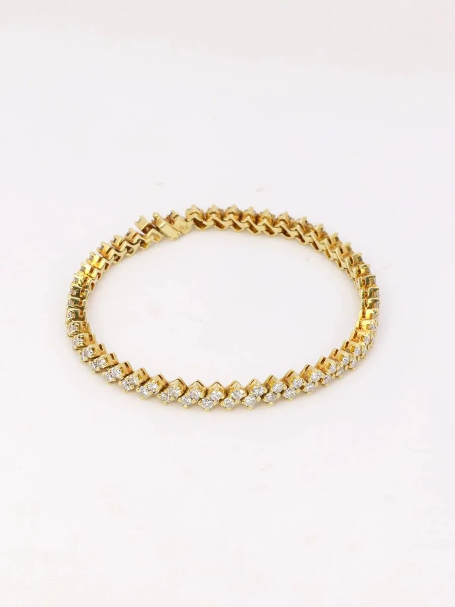 Bracelet rivière de diamants or jaune 4,8 carats