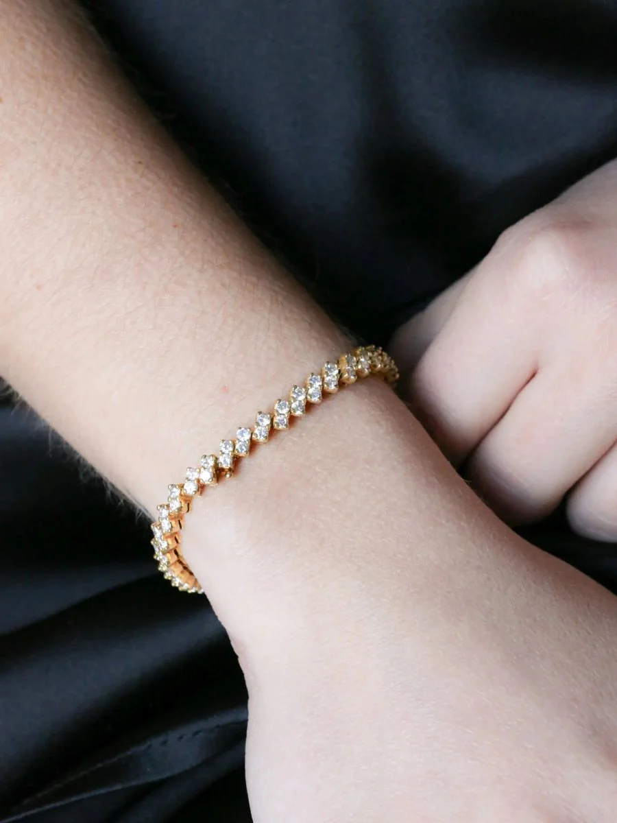 Bracelet rivière de diamants or jaune 4,8 carats - Image 2