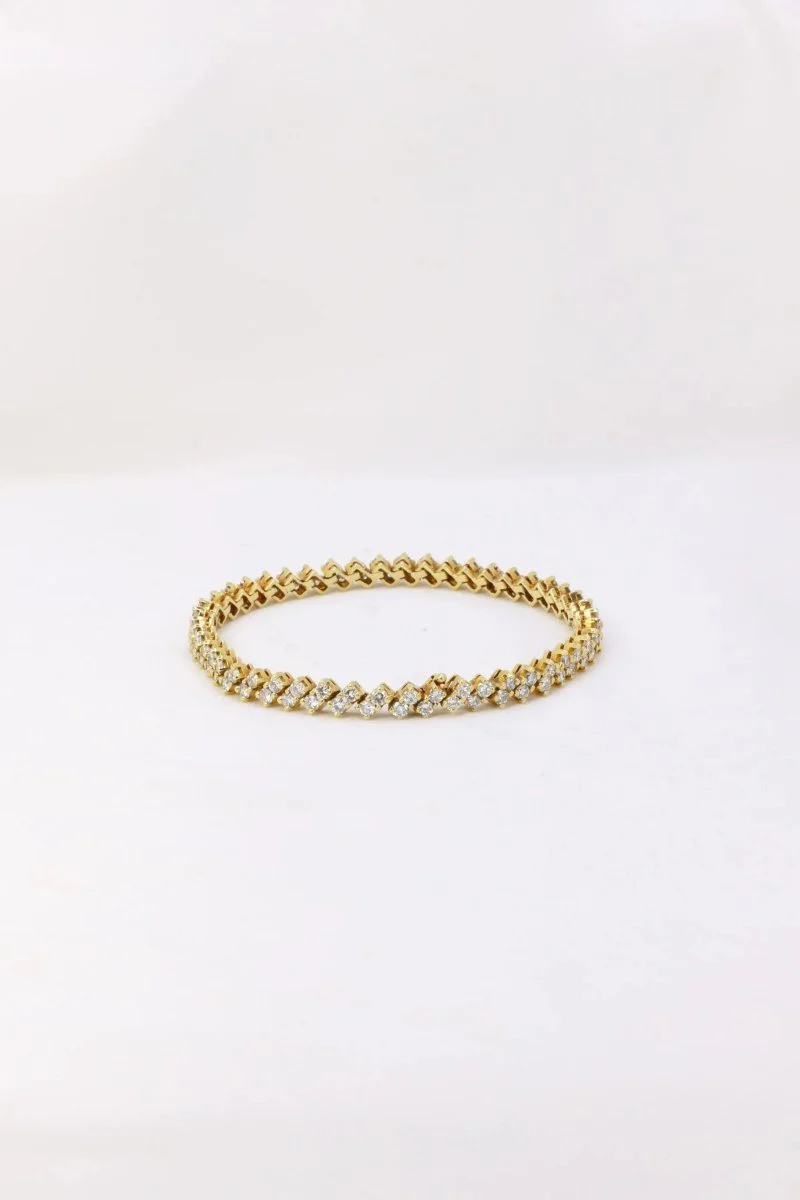 Bracelet rivière de diamants or jaune 4,8 carats - Image 6