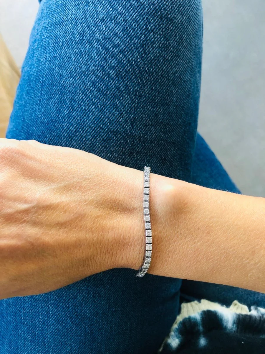 Bracelet rivière en or gris et diamant - Image 5
