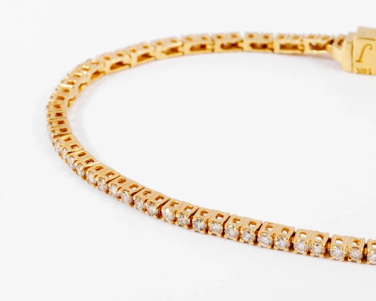 Bracelet riviere en or jaune et diamants - Image 4