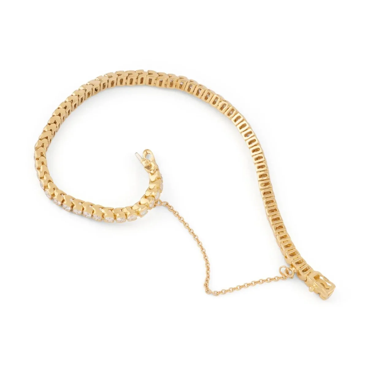 Bracelet Rivière en or jaune et diamants - Image 6