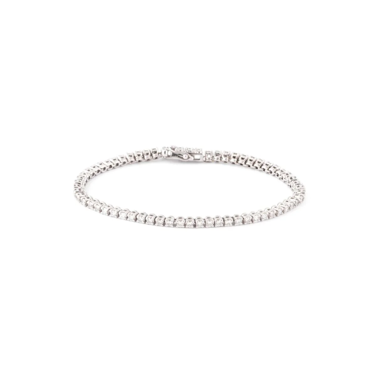 Bracelet rivière or gris en diamants - Image 2