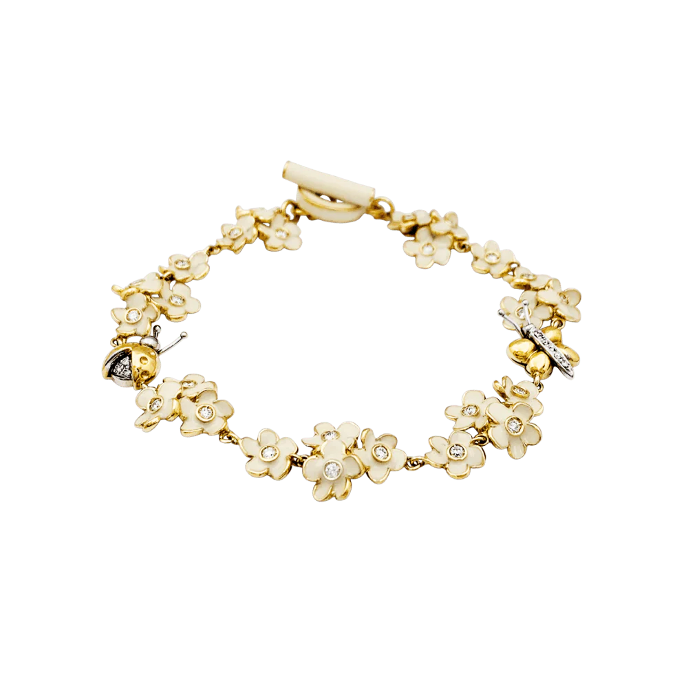 Bracelet ROBERTO COIN en or rose, émail et diamants - Image 3