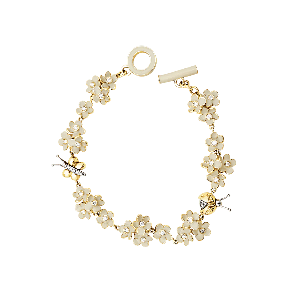 Bracelet ROBERTO COIN en or rose, émail et diamants - Image 4