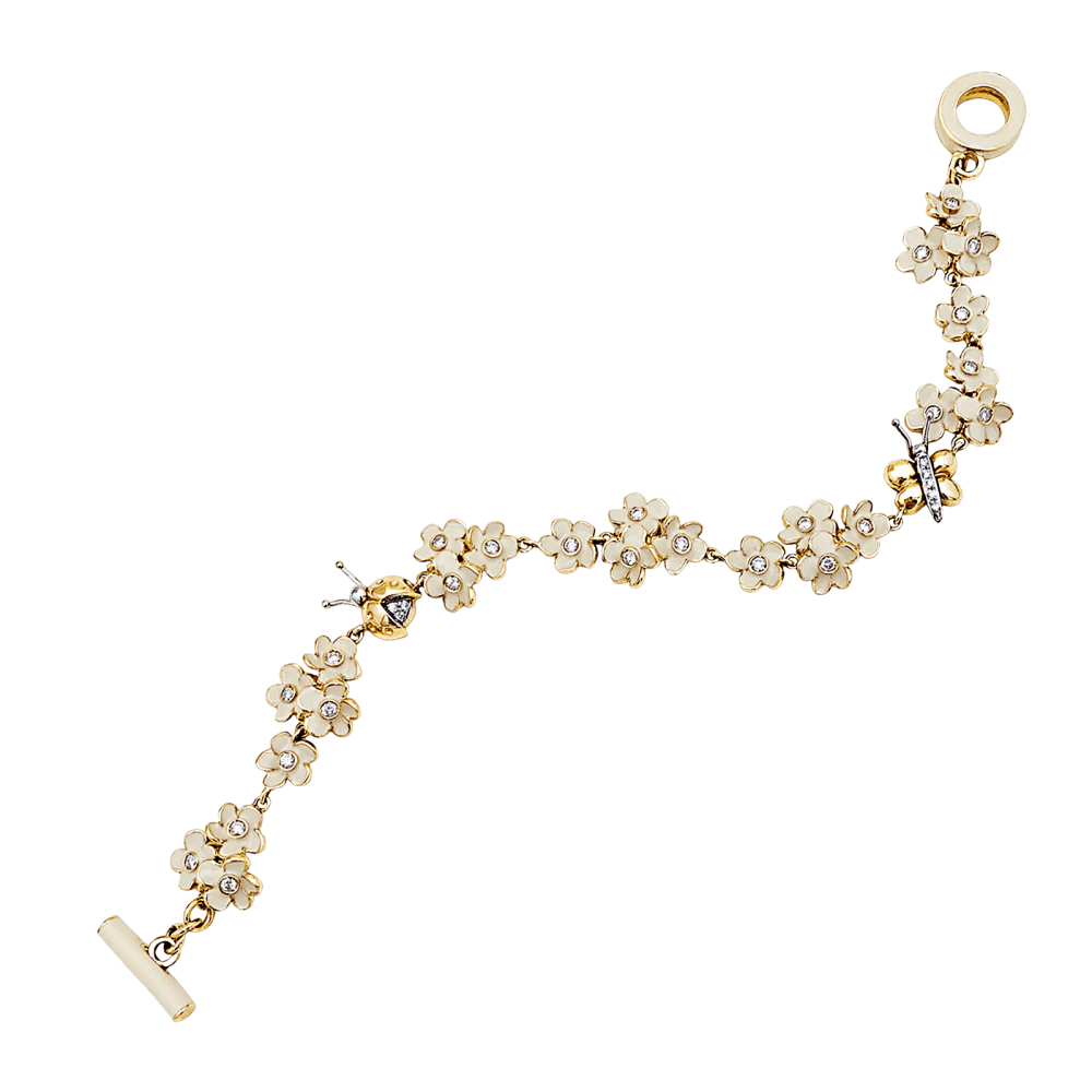 Bracelet ROBERTO COIN en or rose, émail et diamants - Image 5