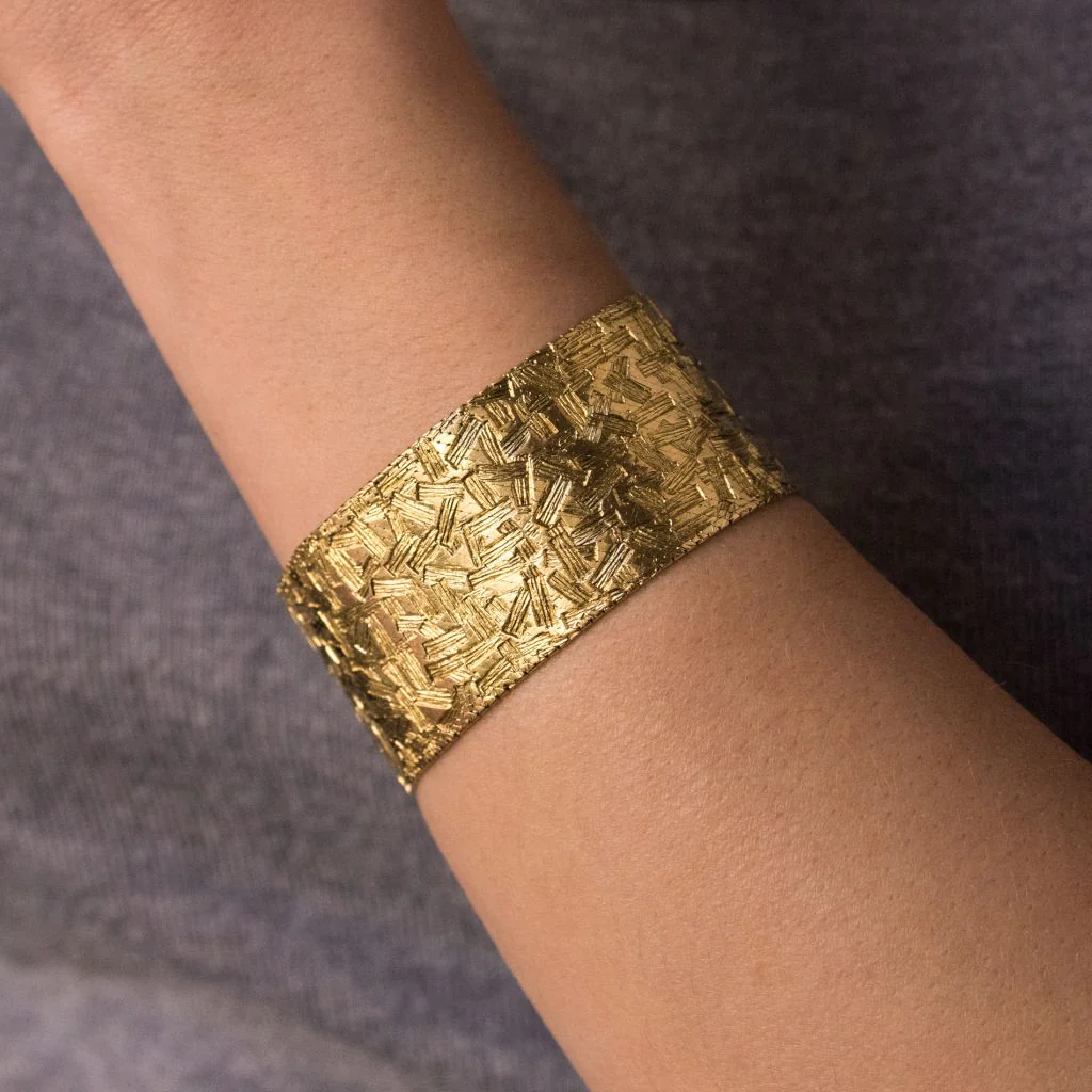 Bracelet Manchette en or jaune et or blanc - Image 2